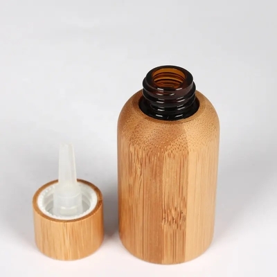 15 ml 30 ml 50 ml Leere Bambus Kosmetik ätherisches Öl Glasflasche Schraubkappe