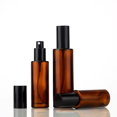 30 ml 50 ml 80 ml 100 ml Bernsteinfarbene Kosmetikglaspumpen Flaschen Wiederauffüllbare Sprühflasche