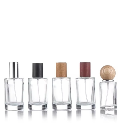 30 ml Glas-Flasche mit Parfümspray Flüssigkeitssprühgerät Reisefachflasche Holzdeckel