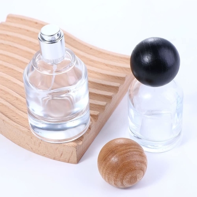30 ml Glas-Flasche mit Parfümspray Flüssigkeitssprühgerät Reisefachflasche Holzdeckel