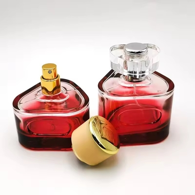 50 ml 100 ml leere Parfümflasche Rot Luxus Dreiecke Parfümsprayflasche