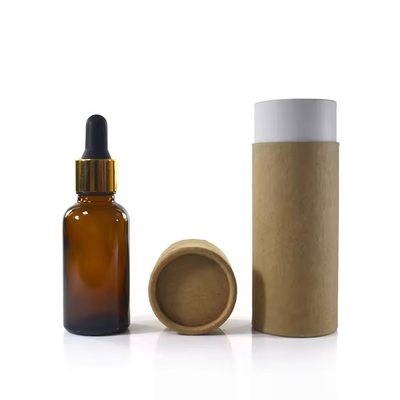 Leere Glasflasche für ätherisches Öl mit Tropfkappe, recycelte Kraftverpackung