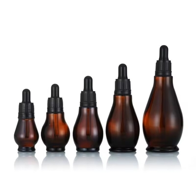 Leere Mattebraune wieder auffüllbare ätherische Ölflaschen mit Tropfkappe 30 ml 50 ml