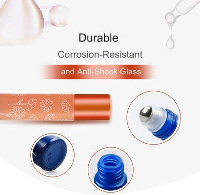10 ml Glasrolle auf Flasche mit Rollkugeln aus Edelstahl, Metall-Aluminium-Deckel