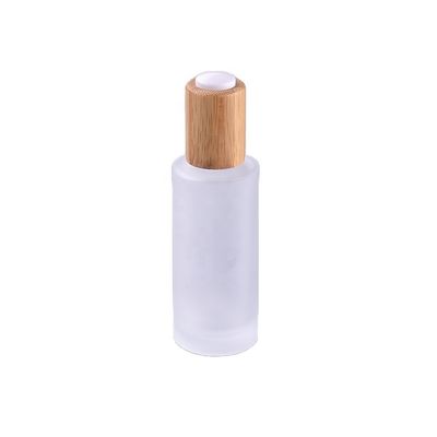 kosmetische Verpackenbehälter 18/410 30ml mit Serum-Bambustropfenzähler-Kappe 112 x 75mm
