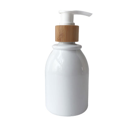 Plastikkosmetik 200ml 8oz füllt Glasgefäße 20/410 20mm Bambusschließung ab