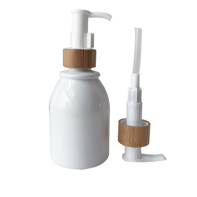 Plastikkosmetik 200ml 8oz füllt Glasgefäße 20/410 20mm Bambusschließung ab