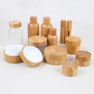 47mm nachfüllbare kosmetische Verpackengläser 35ml mit Bambusdeckeln 28/400