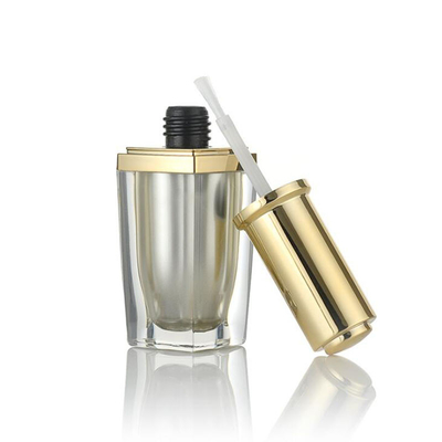 Acryl-leere 10ml Nagellack-Flaschen mit Bürsten-Goldquadrat