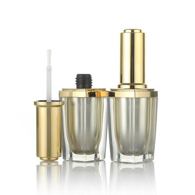 Acryl-leere 10ml Nagellack-Flaschen mit Bürsten-Goldquadrat