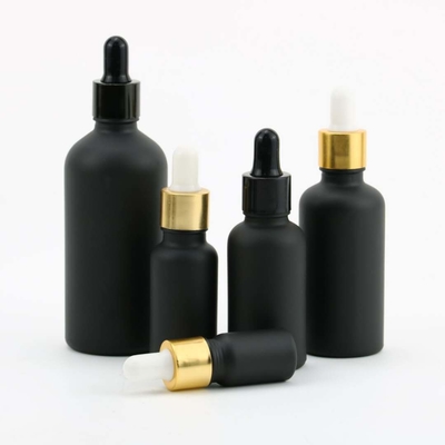Flaschen ätherischen Öls 5ml 10ml 15ml Matte Black With Dropper Frosted
