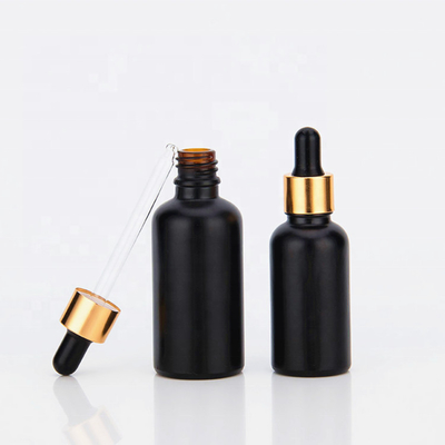 Flaschen ätherischen Öls 5ml 10ml 15ml Matte Black With Dropper Frosted